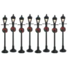 Accessori Lemax Set di 8 lampioni luminosi a pile