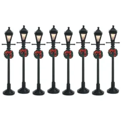Accessori Lemax Set di 8 lampioni luminosi a pile