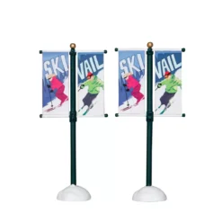 Accessorio Lemax (H10 cm) Set di 2 pali con banner Ski Vail