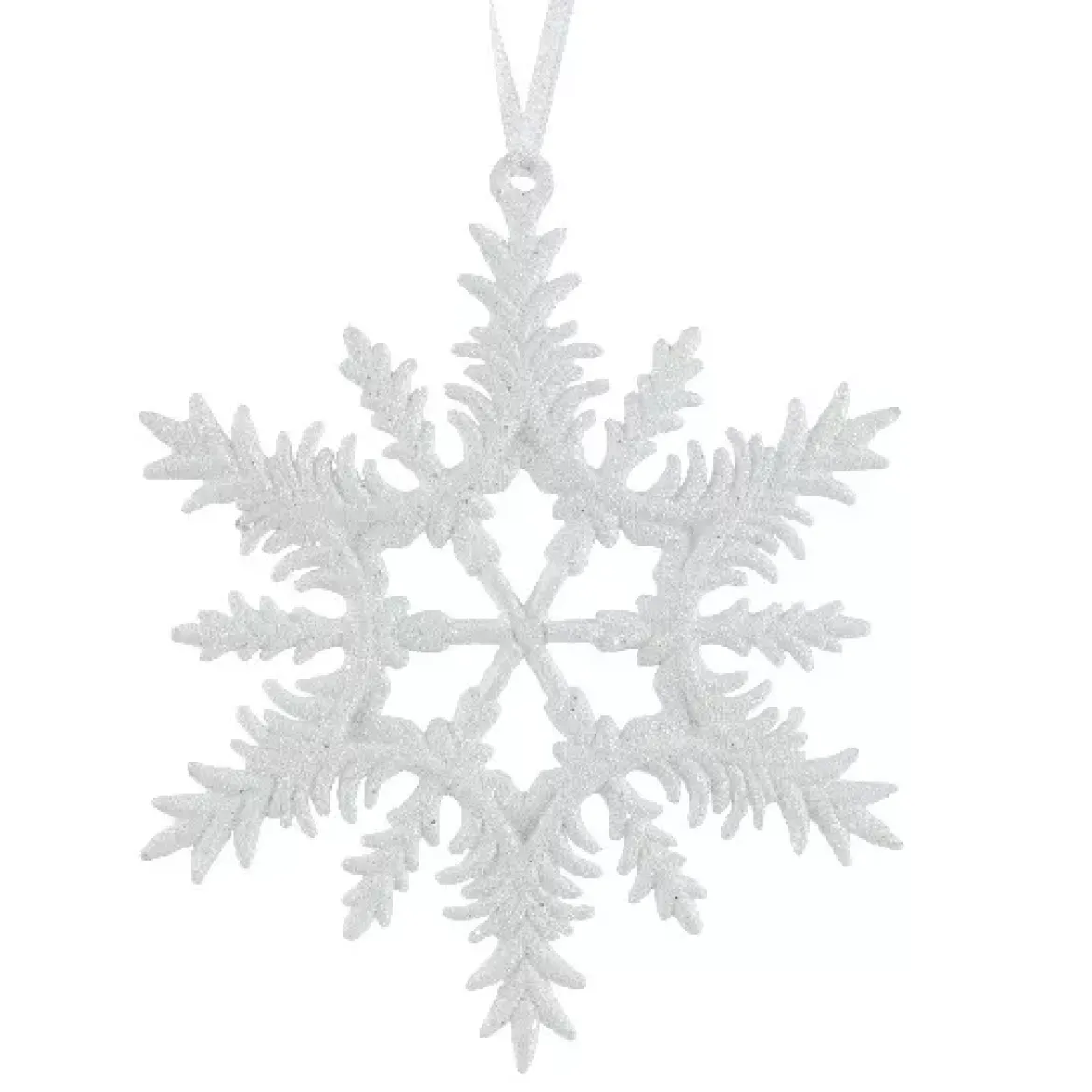 Addobbo natalizio da appendere (D13 cm) Fiocco di neve scintillante ghiacciato Bianco