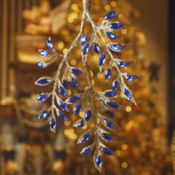 Addobbo natalizio sospeso (H24 cm) Ramo diamante Blu notte