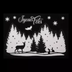 Adesivo di Natale per finestra Paesaggio glitterato