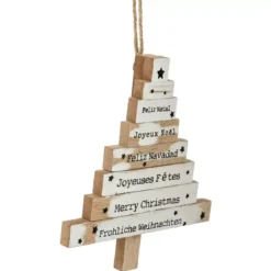 Alberi di Natale in legno a livelli Bianco