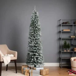 Albero di Natale artificiale Narrow Alt. 180 cm Verde innevato