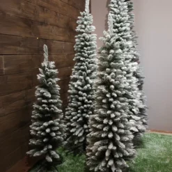 Albero di Natale artificiale Narrow Alt. 180 cm Verde innevato