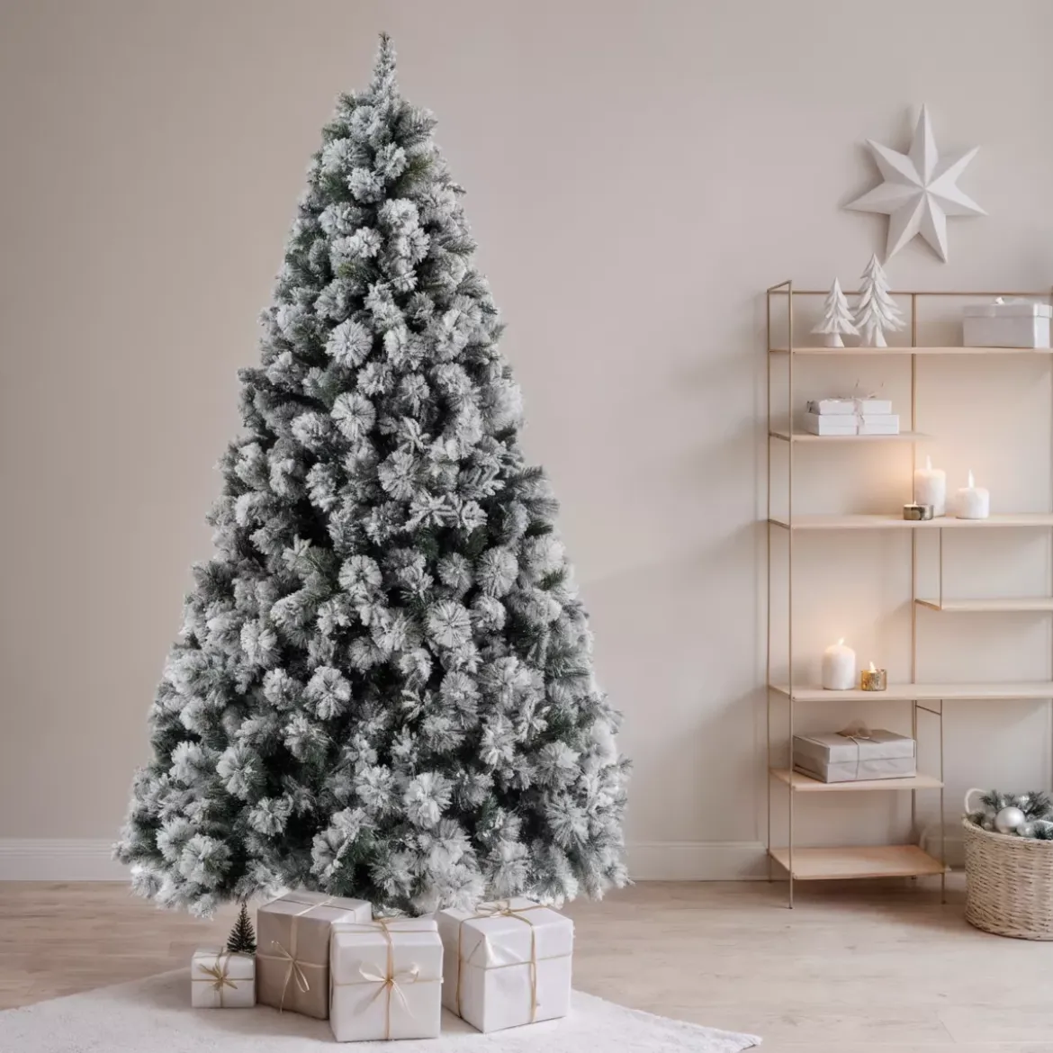 Albero di Natale artificiale Edmonton Alt. 210 cm Verde innevato