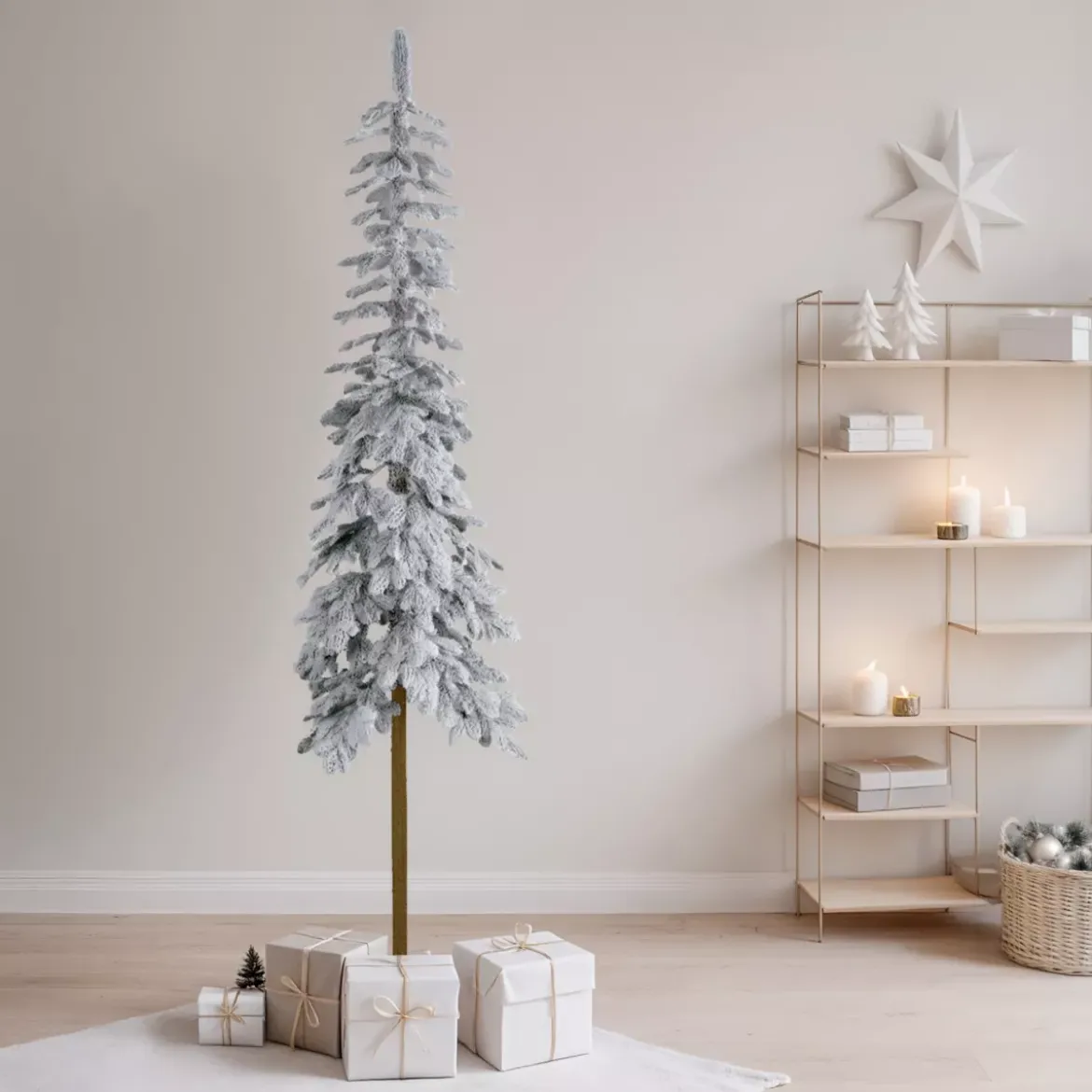 Albero di Natale artificiale Sierra Alt. 120 cm Verde innevato