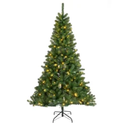 Albero di Natale artificiale luminoso 400 LED H240 cm King Verde abete