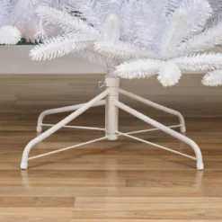 Albero di Natale artificiale H240 cm Odense Bianco iridescente e glitterato