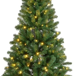 Albero di Natale artificiale luminoso 320 LED H210 cm King Verde albero