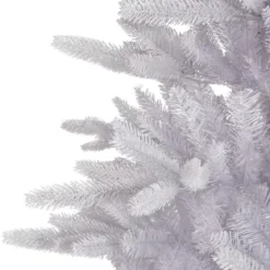 Albero di Natale artificiale H210 cm Odense Bianco iridescente e glitterato