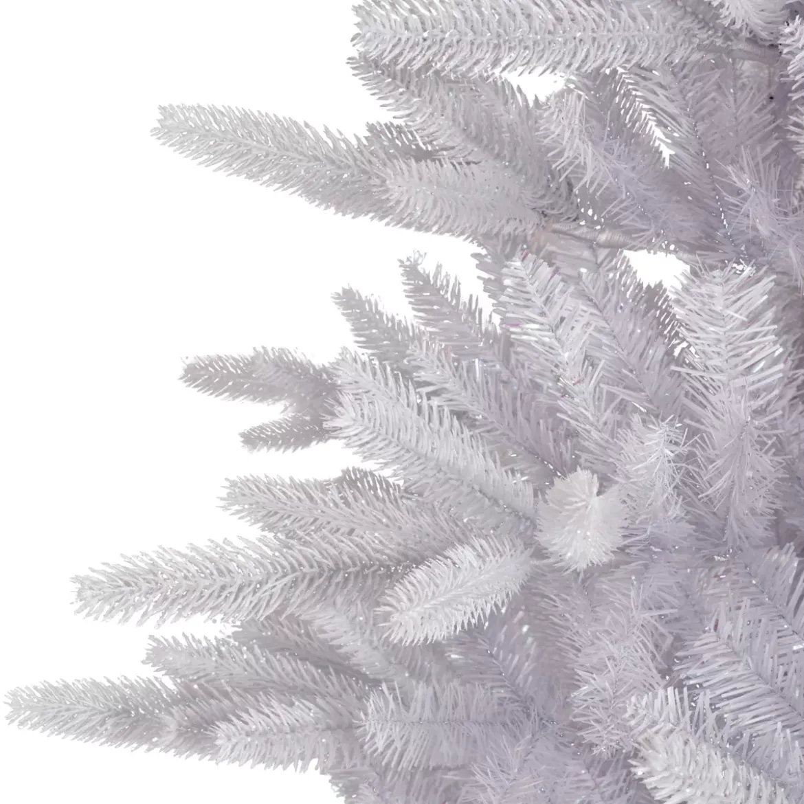 Albero di Natale artificiale H210 cm Odense Bianco iridescente e glitterato