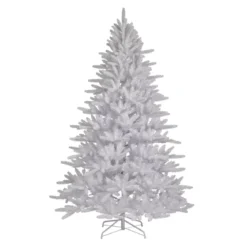 Albero di Natale artificiale H210 cm Odense Bianco iridescente e glitterato