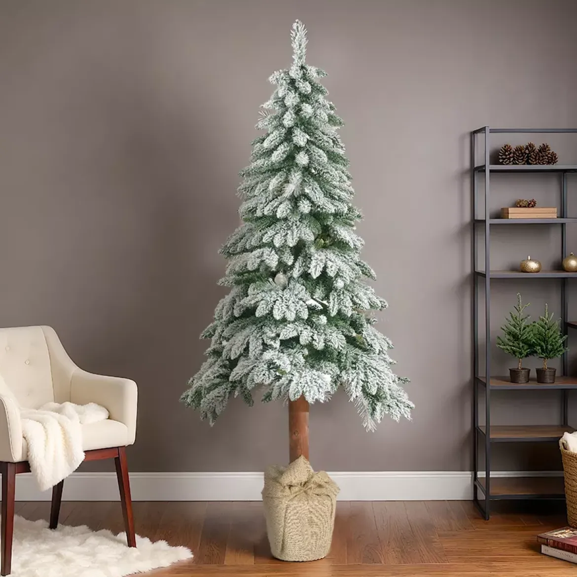 Albero di Natale artificiale Tora Verde innevato H270 cm