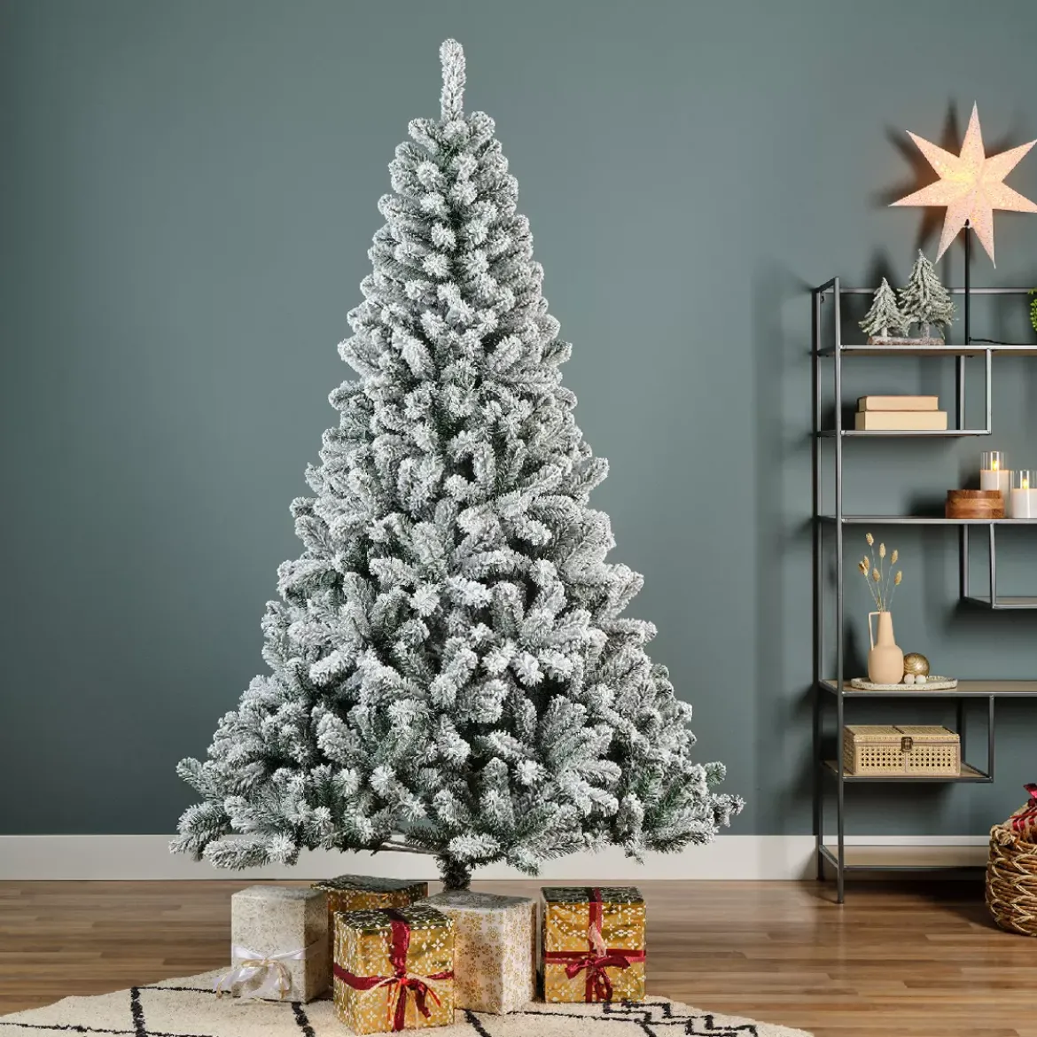 Albero di Natale artificiale H300 cm King Verde innevato