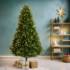 Albero di Natale artificiale luminoso 400 LED H210 cm Barrow Verde abete