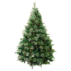 Albero di Natale artificiale luminoso H210 cm Washington Luxe Verde abete