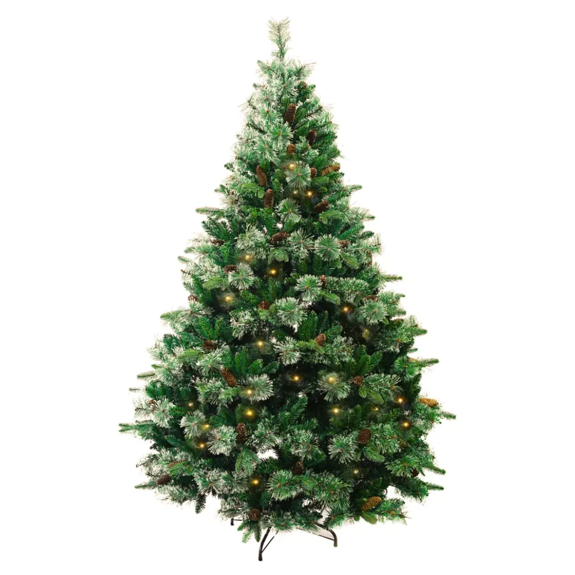 Albero di Natale artificiale luminoso H210 cm Washington Luxe Verde abete