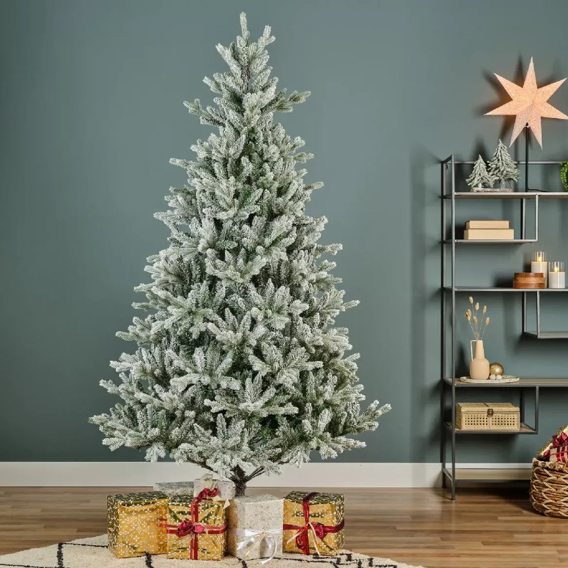 Albero di Natale artificiale Allix Alt. 240 cm Verde innevato