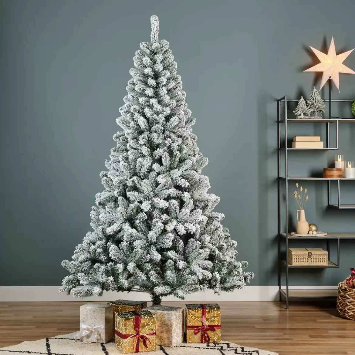 Albero di Natale artificiale King Alt. 240 cm Verde innevato