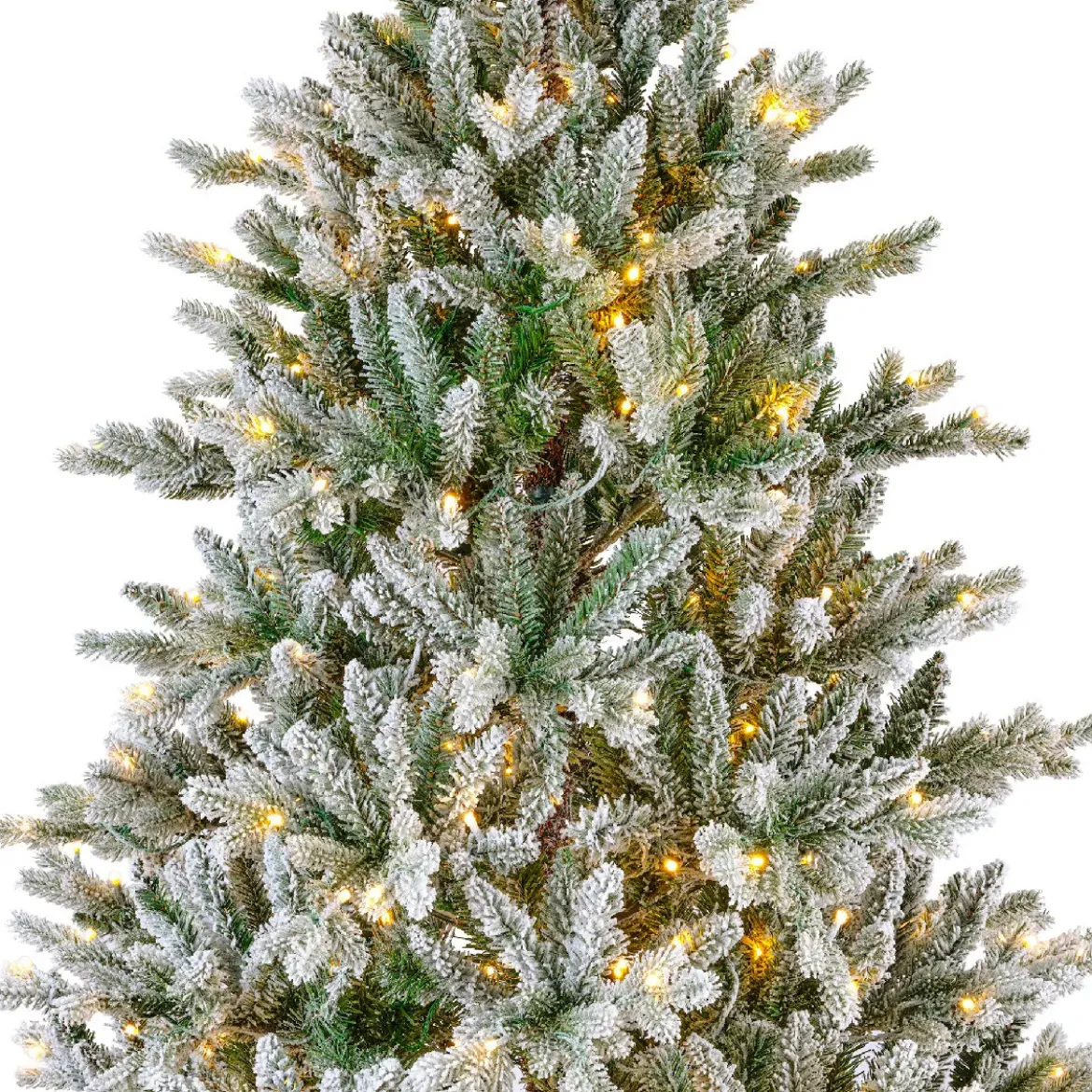 Albero di Natale artificiale luminoso 320 LED (H180 cm) Allix Verde innevato