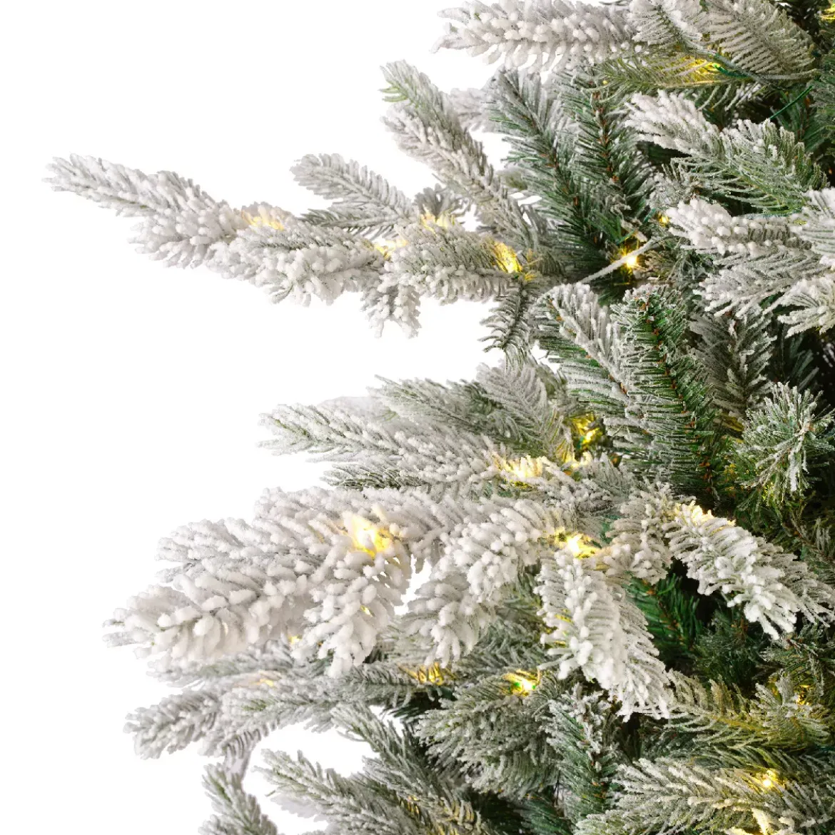 Albero di Natale artificiale luminoso 400 LED (H180 cm) Glorious Verde innevato