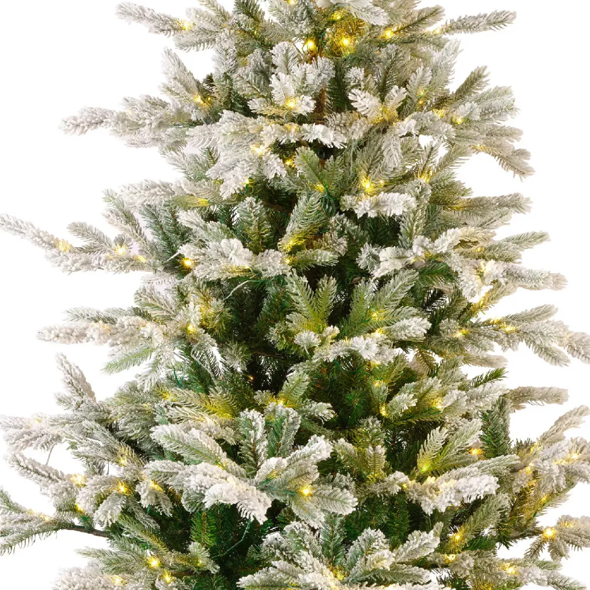 Albero di Natale artificiale luminoso 400 LED (H180 cm) Glorious Verde innevato
