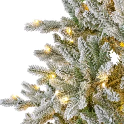 Albero di Natale artificiale luminoso 430 LED (H210 cm) Allix Verde innevato