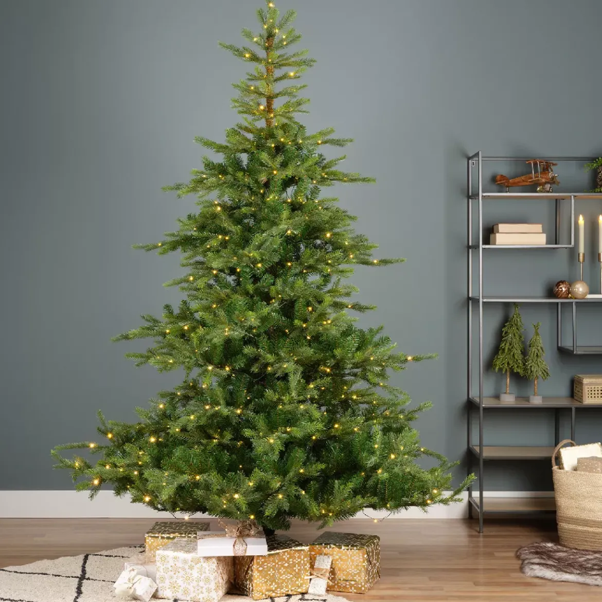 Albero di Natale artificiale luminoso 550 LED H210 cm Glorious Verde abete