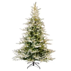 Albero di Natale artificiale luminoso 700 LED (H240 cm) Glorious Verde innevato