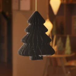 Albero di Natale in carta da appendere (H15 cm) chiusura magnetica Nero