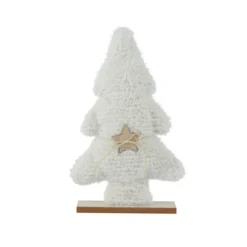 Albero di Natale in ecopelliccia da tavolo (H38 cm) Neve Bianca Bianco