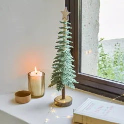 Albero di Natale in feltro da tavolo (H37 cm) Stile chalet Verde