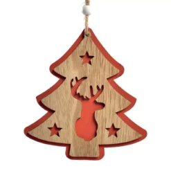 Albero di Natale in legno da appendere (H12 cm) Caribou delle foreste