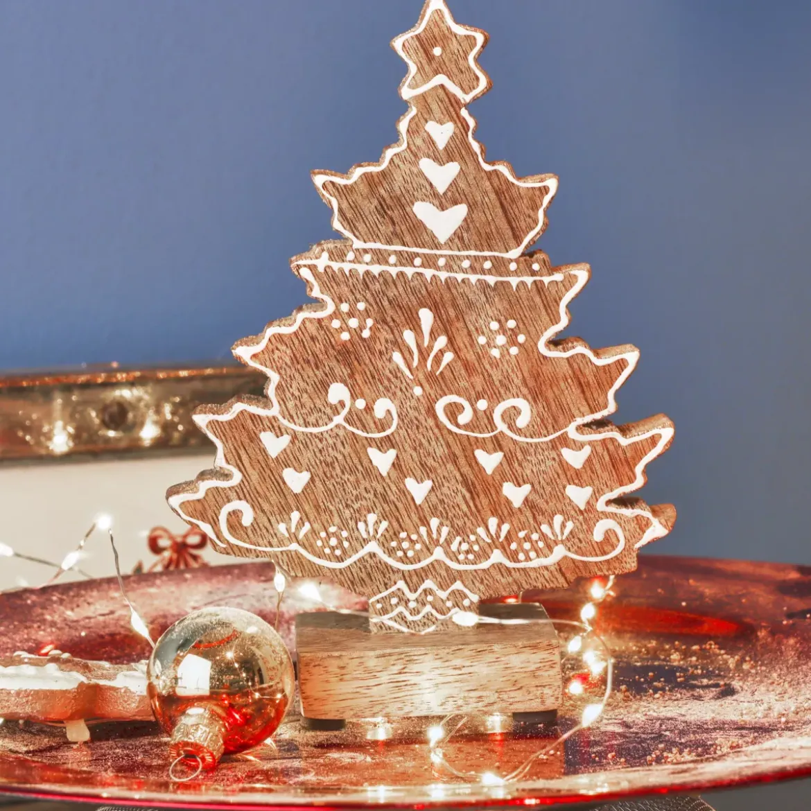 Albero di Natale in legno da tavolo (H17 cm) Swiss Naturale