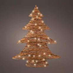 Albero di Natale luminoso a pile 30 LED (H40 cm) Rattan Bianco caldo