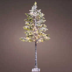 Albero luminoso 96 LED (H180 cm) Abete con rami ghiacciati Bianco caldo