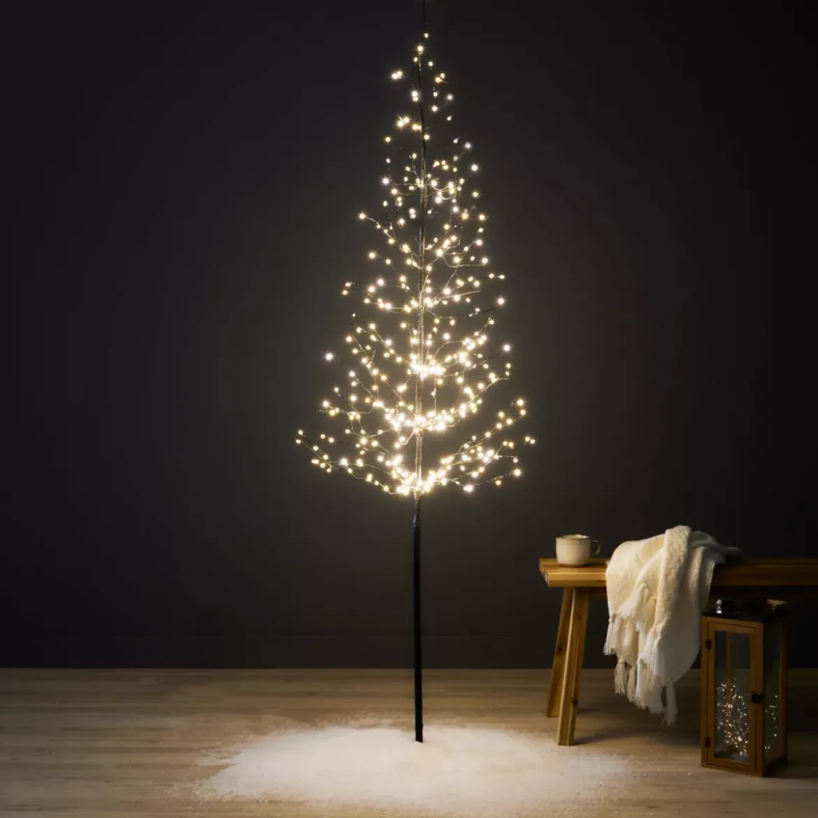 Albero luminoso 360 LED (H180 cm) Abete invernale Bianco caldo