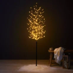 Albero luminoso 360 LED (H180 cm) Betulla invernale Bianco caldo dorato
