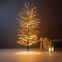 Albero luminoso 1755 LED (H180 cm) Christmas Luxe Nero e bianco caldo