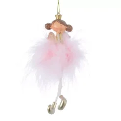 Angelo da appendere (H14 cm) Ballerina Rosa