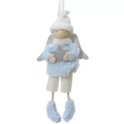 Angelo da appendere (H16 cm) Piccolo Ragazzo stellato Blu