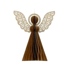 Angelo di carta da appendere (H15 cm) Chiusura Magnetica Marrone