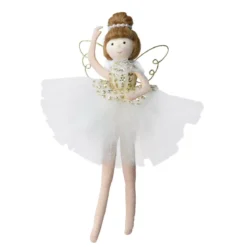Angelo di Natale da appendere (H20 cm) Ballerina Dorata