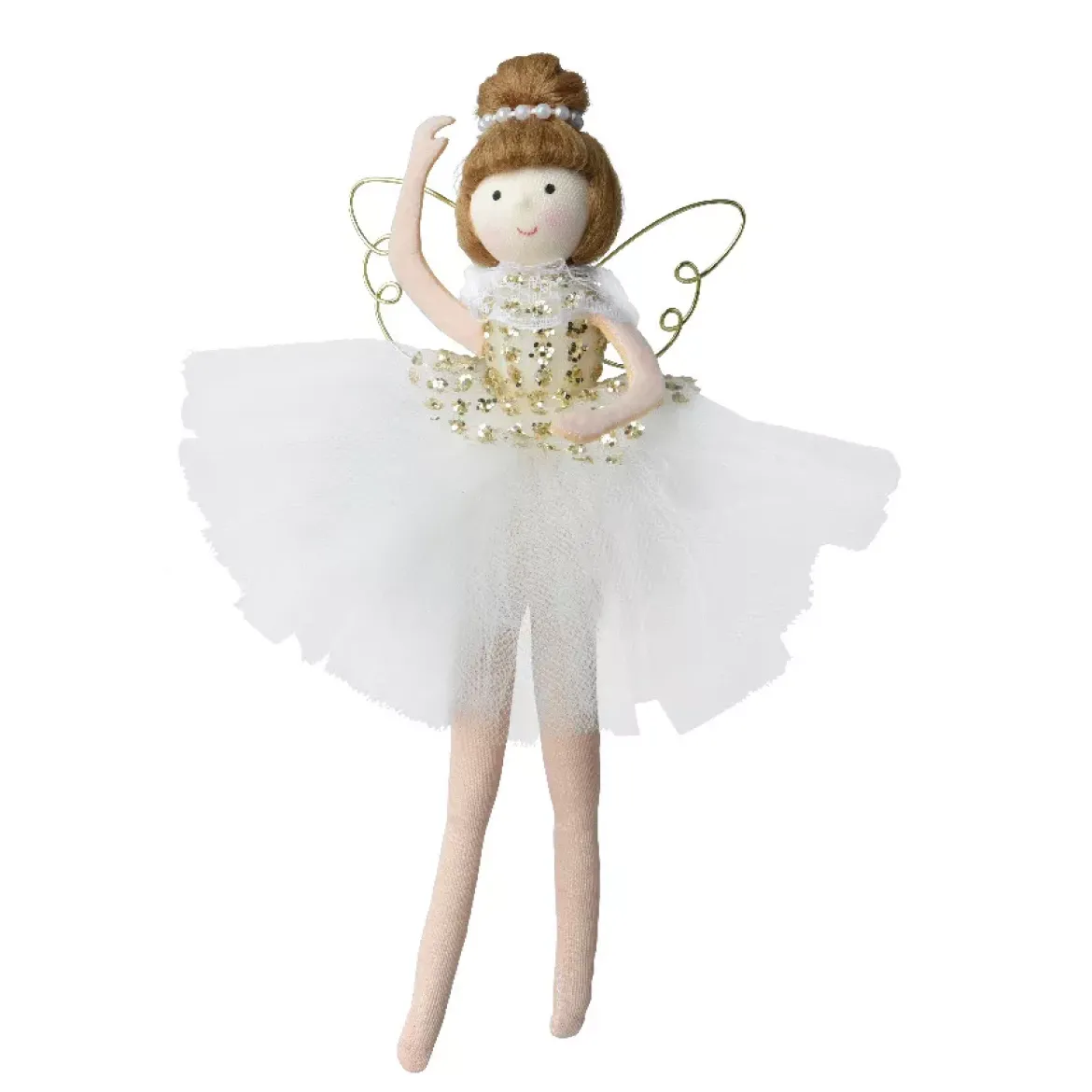 Angelo di Natale da appendere (H20 cm) Ballerina Dorata