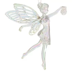 Angelo di Natale da appendere (H11 cm) Féerie Trasparente iridescente
