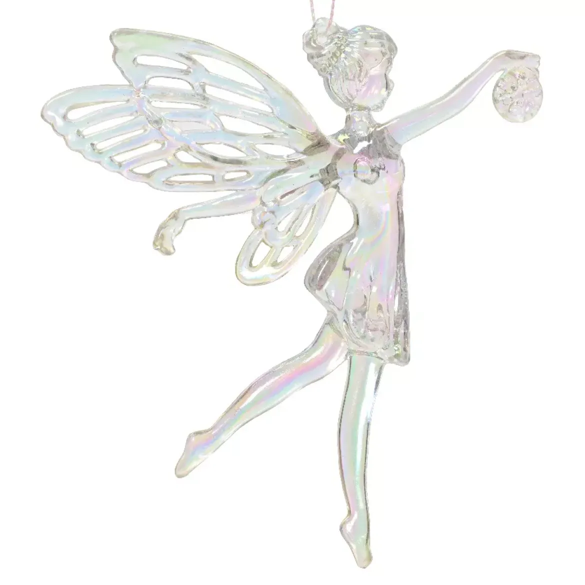 Angelo di Natale da appendere (H11 cm) Féerie Trasparente iridescente