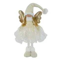 Angelo di Natale in piedi (H50 cm) Stella Crema e Oro