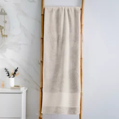 Asciugamano bagno cotone bio (90 x 150 cm) Méline Beige pampa