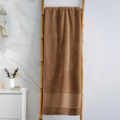 Asciugamano bagno cotone bio (90 x 150 cm) Méline Camel
